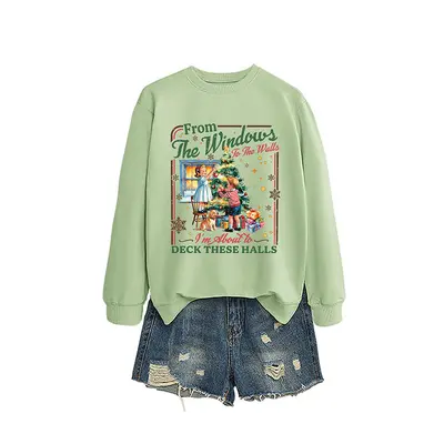 Kadın Kapüşonlu Sweatshirt, Sonbahar Kış, Rahat Baskılı