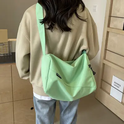 2025 summer new style simple and versatile university student solid color comfortable sports backpack shoulder bag men's lightweight crossbody bag women's - 3