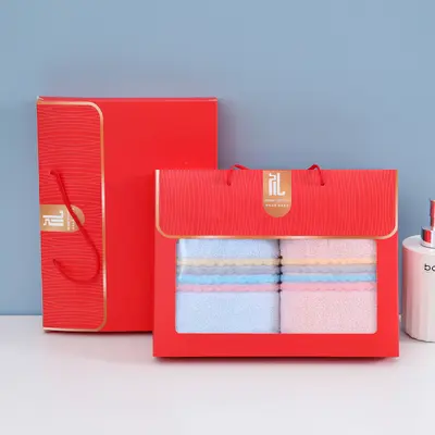 Baumwoll-Handtuchset, Geschenkbox, saugfähig und dick, Geschenk - 3