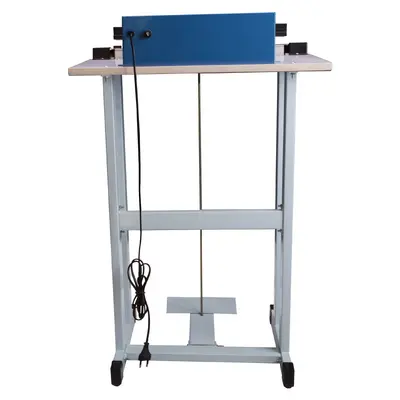 Foot-operated sealing machine shrink film cutting