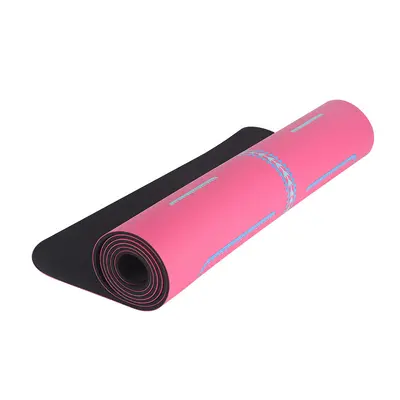 Natural PU Rubber Yoga Mat with Alignment Lines, Double-Sided Non-Slip, Thick and Wide - 12