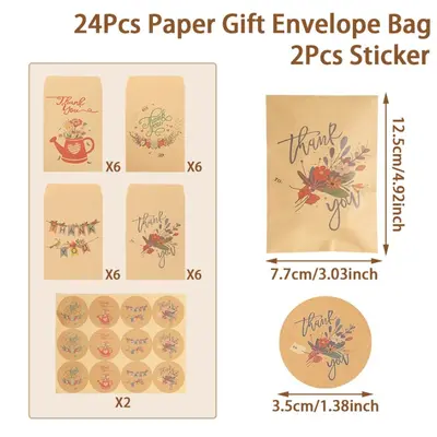 Party Sticker Envelope Set, Thank-You and Handwritten Greeting Envelopes - 7