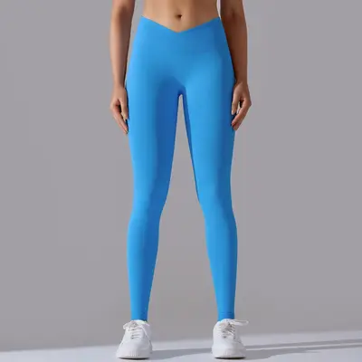 Seamless Women's Yoga Leggings, Peach Hip Effect, Breathable, Cropped Length - 7