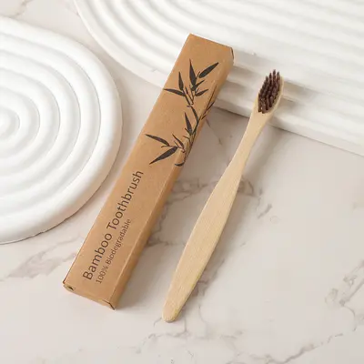 Tek kullanımlık bambu diş fırçası, yumuşak kıllı, kağıt kutulu - 10