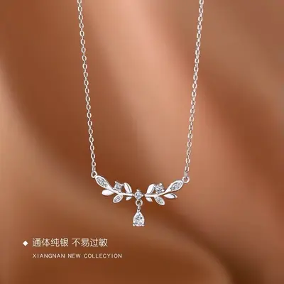 S999 silver wheat ear tassel necklace, women's - 8