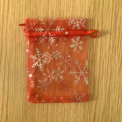 Christmas Snowflake Drawstring Organza Candy Bags - 8