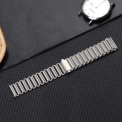 Quick-Release Stainless Steel Bamboo Watch Strap for Huawei GT2/GT3, 20/22 mm