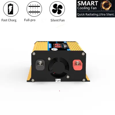 300W İnvertör LED Ekranlı, 12V 220V 110V, USB Hızlı Şarjlı - 5