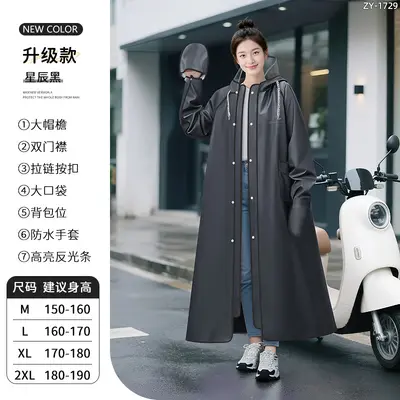 Long raincoat, full body coverage for electric bikes - 12