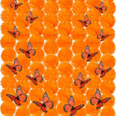 Künstliche Samtblumen-Girlande, Dekoration für Halloween und Tag der Toten