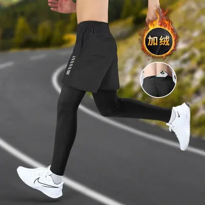 Men's Running Tights with Back Phone Pocket, Quick-Dry, Autumn/Winter - 11