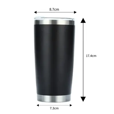 Sınır Ötesi 20oz 304 Paslanmaz Çelik Çift Katmanlı Vakumlu Araç Bardağı - 6
