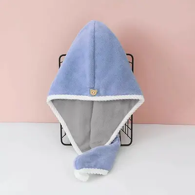 Kuru saç bonesi, süper emici, çabuk kuruyan saç havlusu, çift taraflı, kalınlaştırılmış türban, çift katlı çabuk kuruyan bone - 10