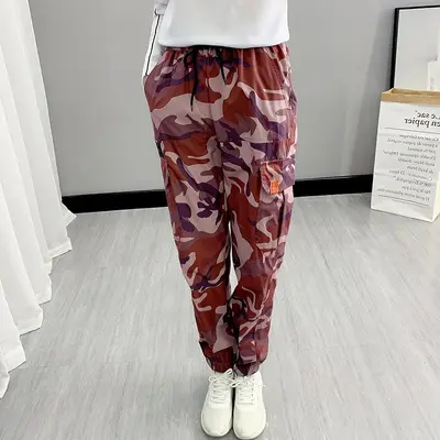 Kadın spor pantolonu, saf pamuk, nem emici, kırmızı, model K2111 - 7