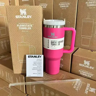 Thermobecher mit Griff und Strohhalm, 304 Edelstahl, große Kapazität - 9