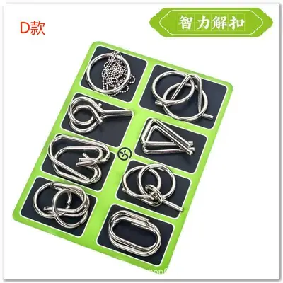 Metall-Lernspielzeug, Knobelpuzzle, 8-teiliges Ring-Set - 4