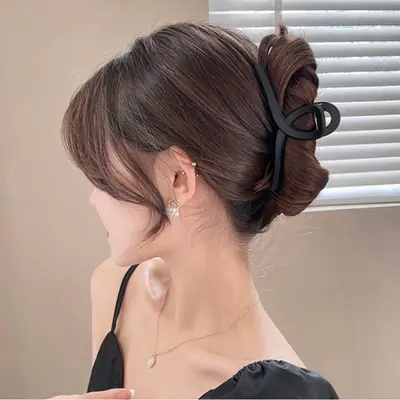 Oufile frosted texture grip large cross shark clip high ponytail hair clip hair accessories back of head wholesale