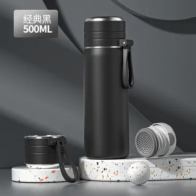 Großer Edelstahl-Thermobecher mit Tee-Wasser-Trennung - 10