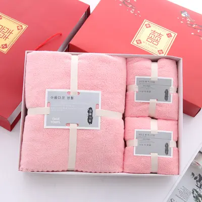 Korallen-Samtbadetuch 3er-Set mit Geschenkbox - 10