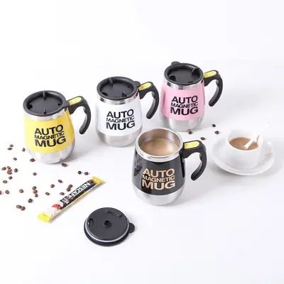 Stainless steel USB rechargeable self-stirring mug