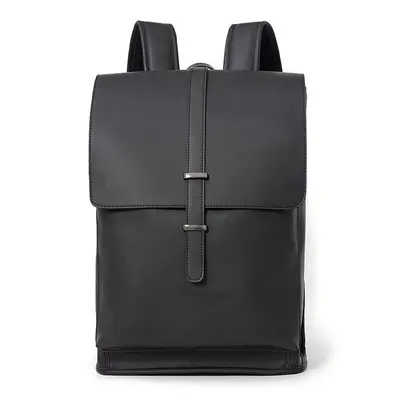 Korean Style Men's Leather Backpack with Laptop Compartment, Retro Design - 6