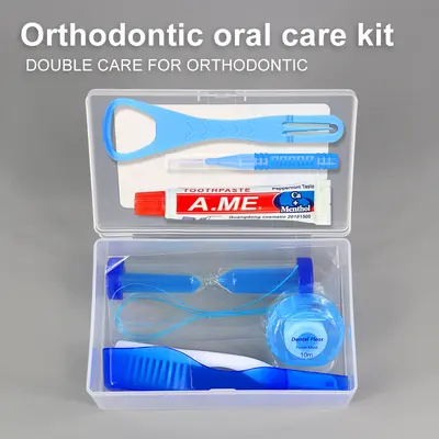 Portable oral care set toothbrush dental floss - 2