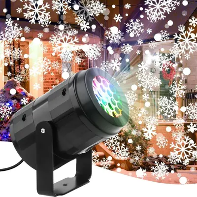 Snowflake Projection Night Light, USB, 16 Patterns, LED