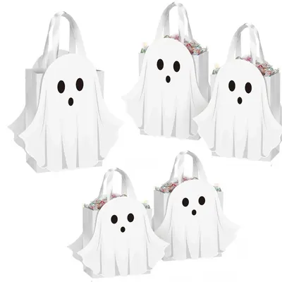 Halloween candy bag, small white ghost design, gift box - 8