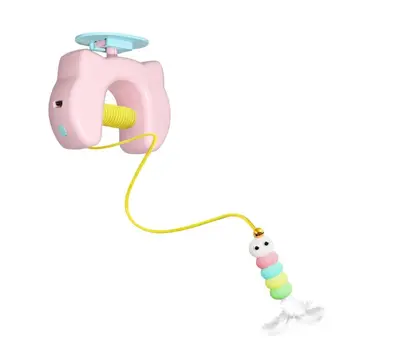 Electric Lifting Cat Teaser Wand with Bell and Feather - 7