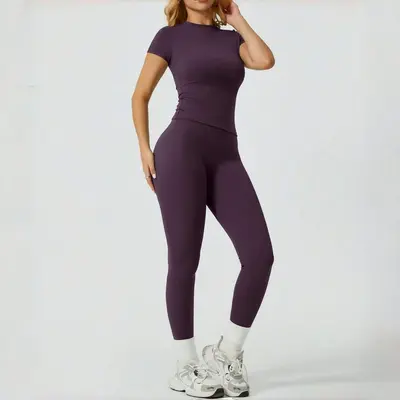 Yoga Seti Kadın İki Parça, Hızlı Kuruyan, Yüksek Bel Pantolon