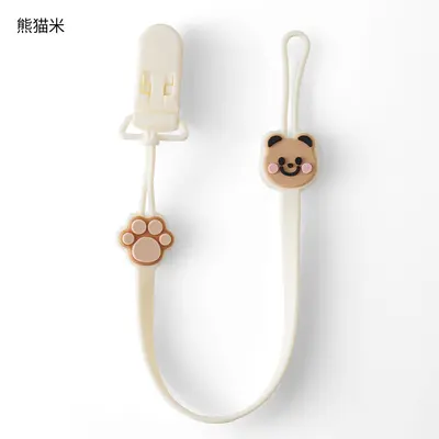 Bear design pacifier clip, silicone teething toy - 9