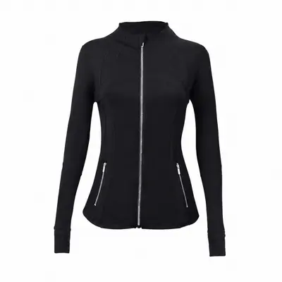 Women's Stand-Collar Zip Jacket Long Sleeve Yoga and Fitness Jacket - 9