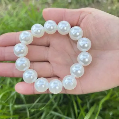 Kadın yapay inci bilezik günlük 4MM-14MM elastik halat bilezik basit Kore versiyonu simüle inci takı - 13