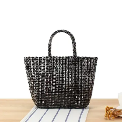 Kids' Handbag with Metallic Look, Colorful Small Square Design - 12