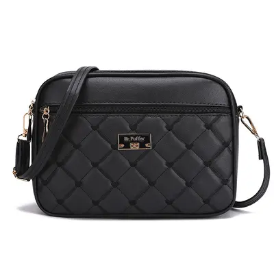 Women's Quilted PU Crossbody Small Square Shoulder Bag - 6