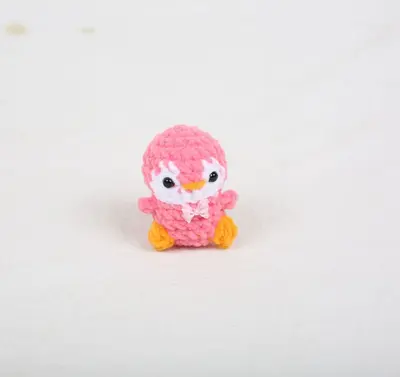 Handmade Knitted Little Penguin Keychain, Crocheted Wool Pendant - 9