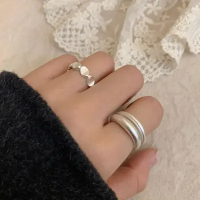925 sterling silver open design women's ring - 5