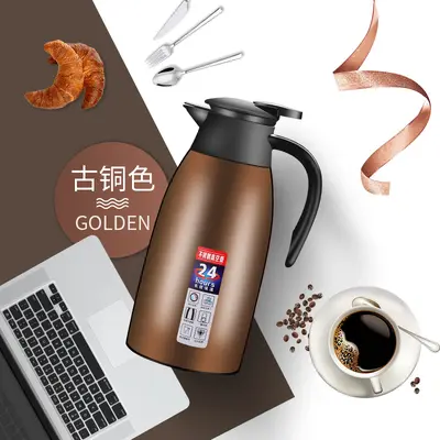 304 Stainless Steel Coffee Pot 2L, Vacuum Insulated Thermos Hot Water Kettle - 13