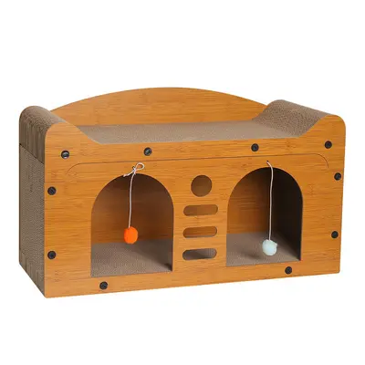 Vertical Cat Scratching Board with Cat Nest, Wear-Resistant, Low-Debris - 8