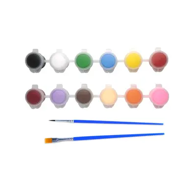 Kids Acrylic Paint Set, 12 Colors, 6 Strips