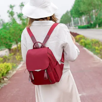 Korean-Japanese Style Casual Minimalist Nylon Women's Backpack - 5