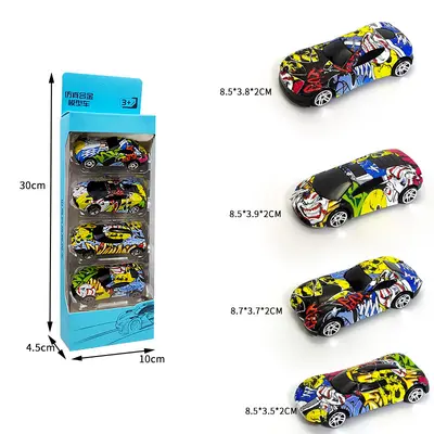 Children's Pull-Back Alloy Police Car Model Toy Set - 9