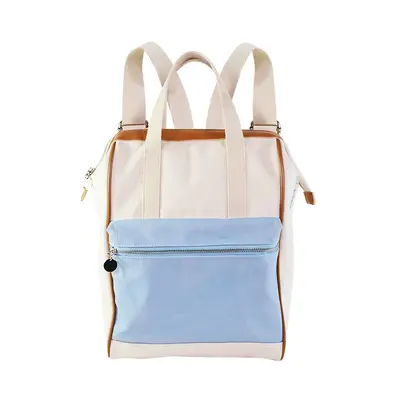 Embroidered Letter Canvas Backpack, Unisex Travel and School Bag