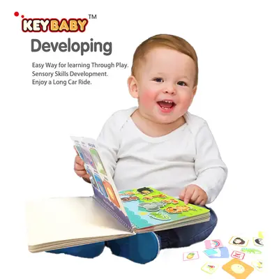 keybaby Erken Eğitim Sessiz Kitap, Tekrar Yapıştırılabilir Çıkartmalı Busy Book