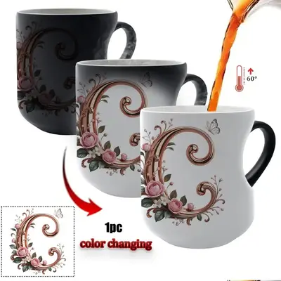 Heart-Shaped Color-Changing Ceramic Mug, Reusable Heat-Sensitive Coffee Cup - 9