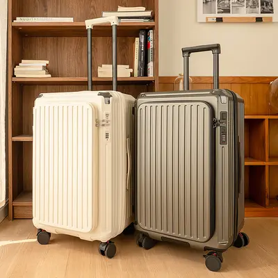Front-Opening Luggage 2025 New Model Expandable Multi-functional Trolley Case 20 inch Travel Suitcase Carry-on Luggage with Password Lock for Men and Women