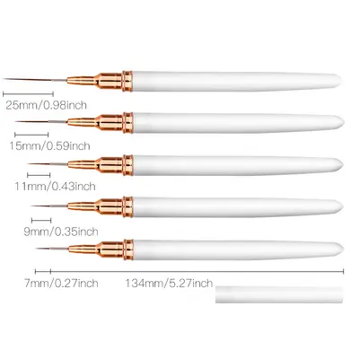 3-in-1 extra feines Nagelkunst-Linienpinsel-Set für Wimpern und Eyeliner - 8