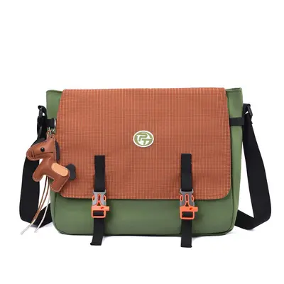 Women's Plaid Patchwork Messenger Bag, Single Shoulder, 2026 Summer Style - 8