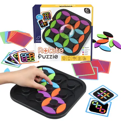 Early Education Colorful Leaf Rotating Puzzle, Intelligence Development Teaching Aid