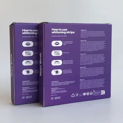 Purple teeth whitening strips, generation 2, gentle cleaning